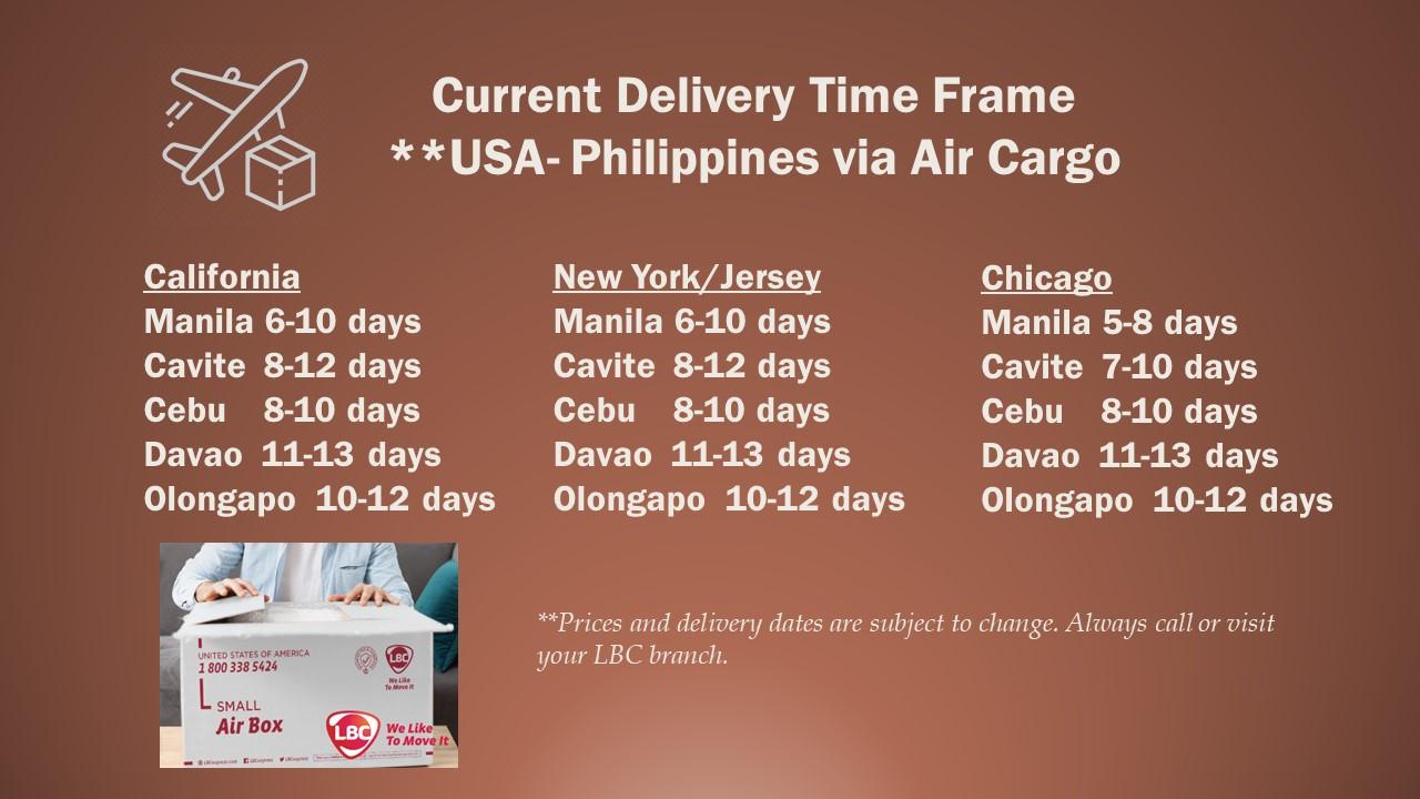 Lbc Manila to Cebu delivery time
