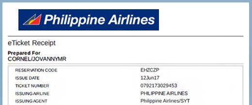 Philippine Airlines ticket